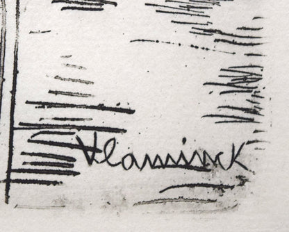 モーリス　ド　ヴラマンク（Maurice de VLAMINCK）「グラシェール通り（フランス）」銅版画　版上サイン拡大画像