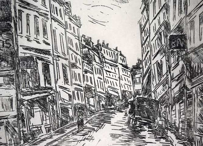 モーリス　ド　ヴラマンク（Maurice de VLAMINCK）「グラシェール通り（フランス）」銅版画　拡大画像2