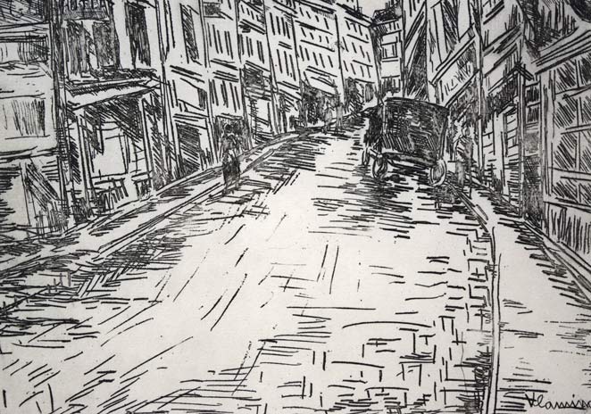 モーリス　ド　ヴラマンク（Maurice de VLAMINCK）「グラシェール通り（フランス）」銅版画　拡大画像3