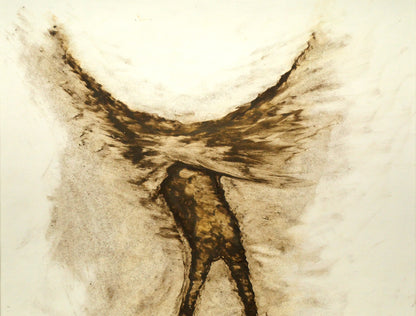 若尾和呂「無題（人物）」水彩画・コンテ・6号大　拡大画像1