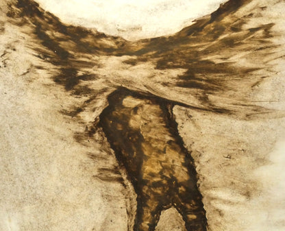 若尾和呂「無題（人物）」水彩画・コンテ・6号大　拡大画像2