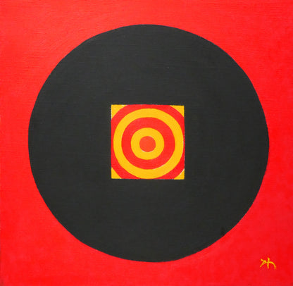 渡辺伊八郎「円」油絵・変形6号　拡大画像2