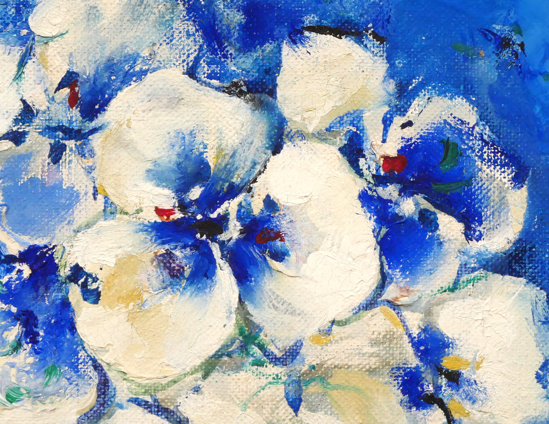 油絵 蝶 絵画 F0号 油彩 untitled 蝶 シルバー 青と緑の抽象油彩画