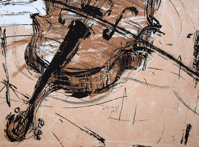 渡会純价「ヴァイオリン（B）」銅版画　拡大画像3