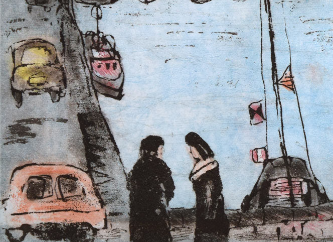 渡会純价「運河風景」銅版画　拡大画像5