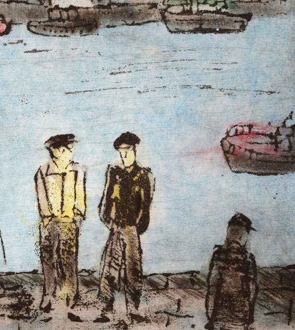 渡会純价「運河風景」銅版画　拡大画像7