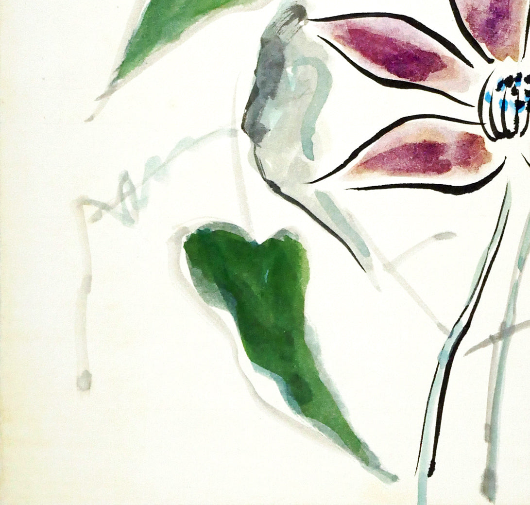 八木伸子「鐵せん」水彩画・色紙　拡大画像3