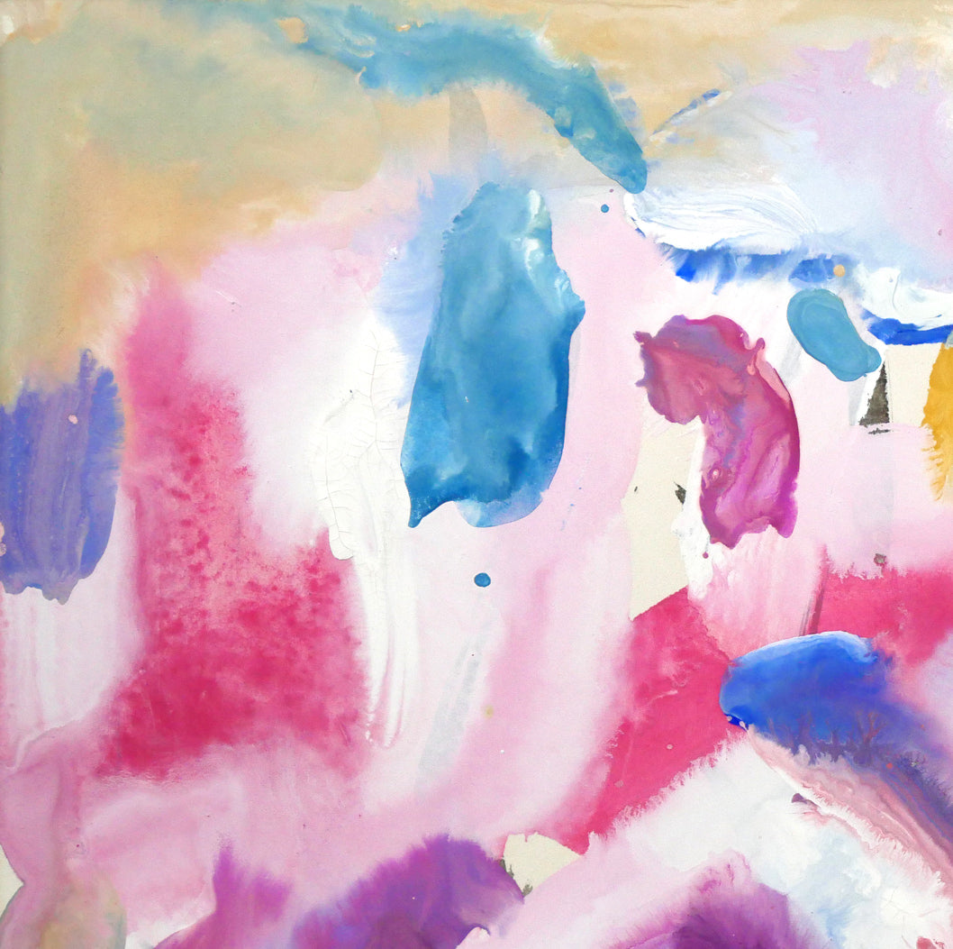 八木保次「花の風景」水彩画（グワッシュ） 絵画買取・販売の小竹美術