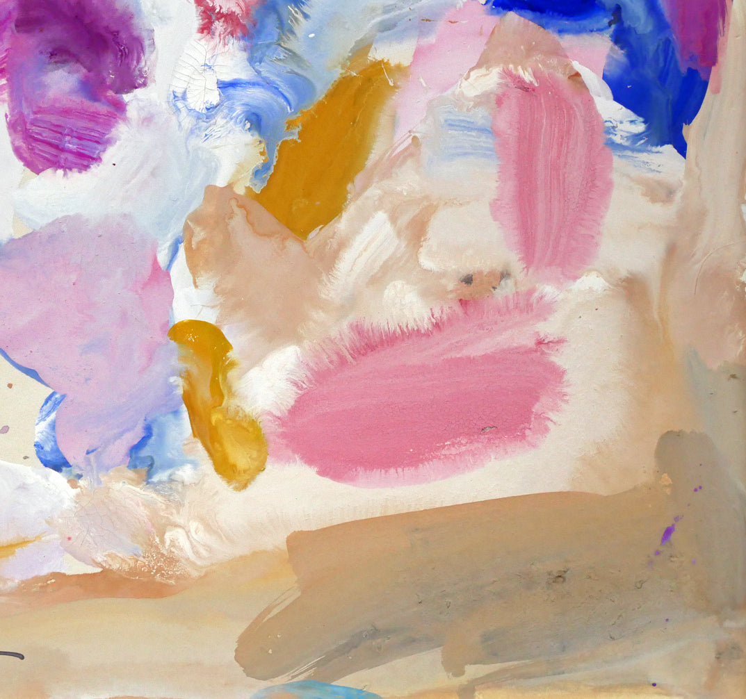 八木保次「花の風景」水彩画（グワッシュ）　拡大画像4