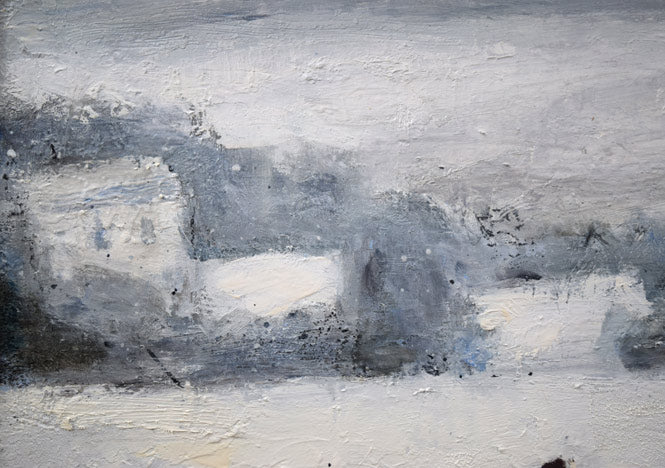 八木伸子「雪の丘」油絵・S20号　拡大画像3