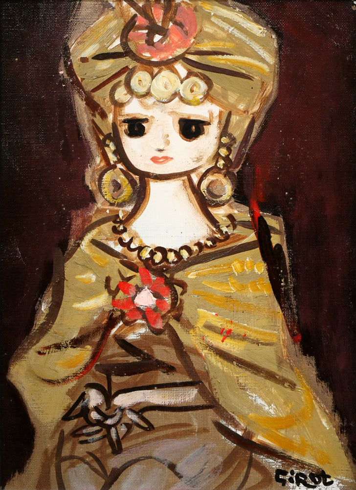 八鍬四郎「女性像」油絵・F4号　作品全体画像