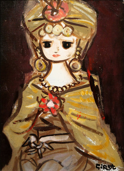 八鍬四郎「女性像」油絵・F4号　作品全体画像
