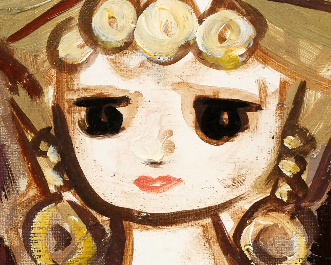 八鍬四郎「女性像」油絵・F4号　拡大画像2