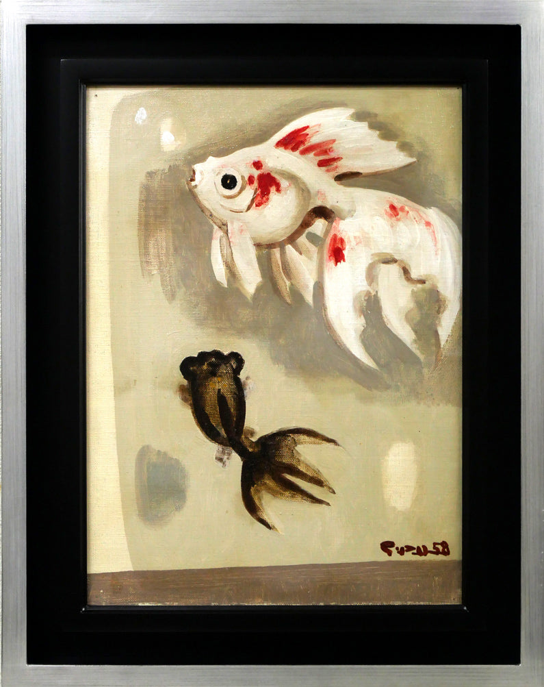 八鍬四郎「金魚」油絵・F4号