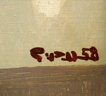 八鍬四郎「金魚」油絵・F4号　サイン、年記（1958年作）拡大画像