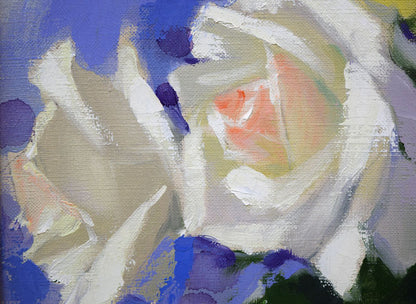 山岸正巳「薔薇」油絵・F4号　拡大画像1