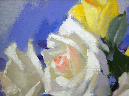 山岸正巳「薔薇」油絵・F4号　拡大画像2