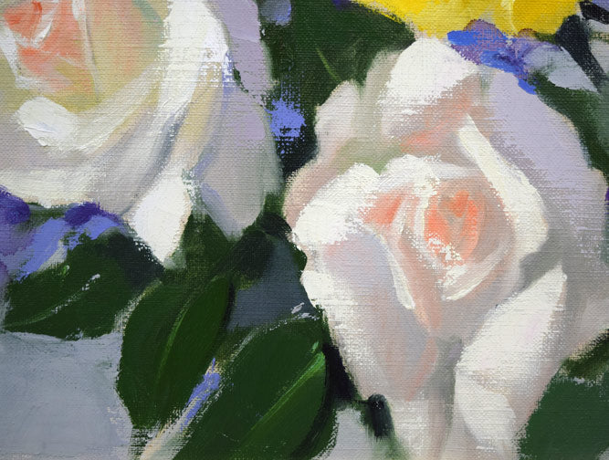 山岸正巳「薔薇」油絵・F4号　拡大画像4