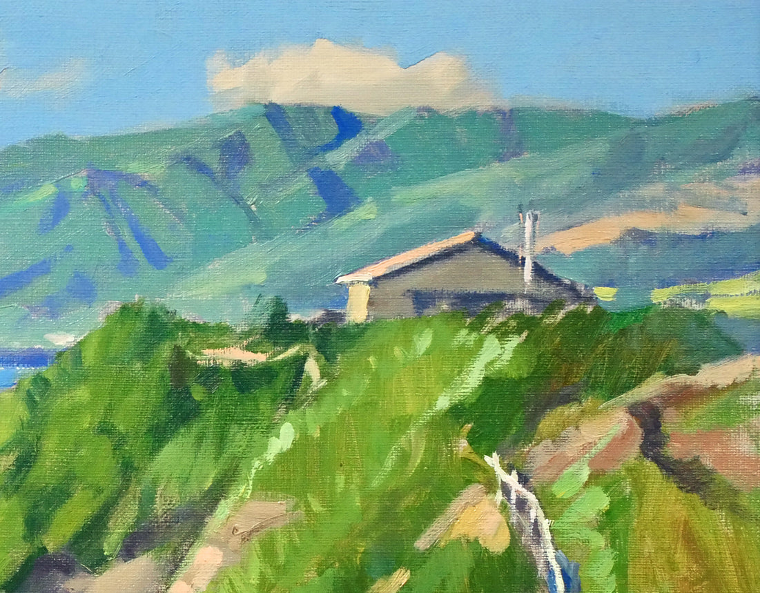 山岸正巳「古宇海岸夏」油絵・F6号　拡大画像2