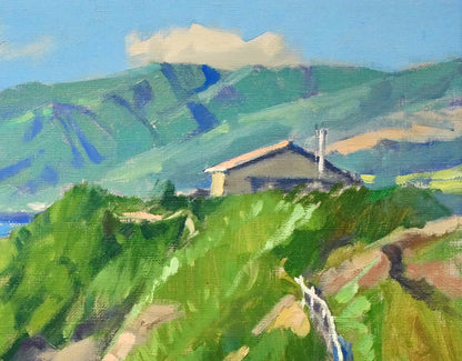 山岸正巳「古宇海岸夏」油絵・F6号　拡大画像2