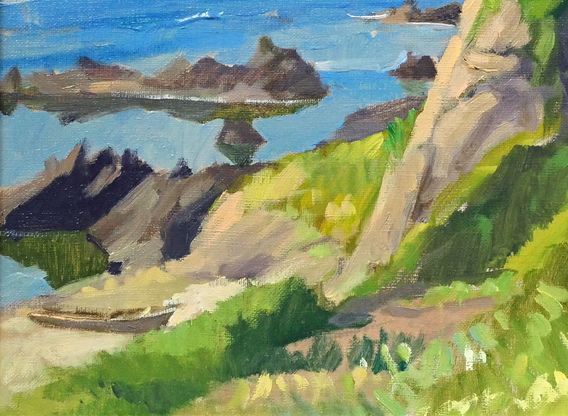 山岸正巳「古宇海岸夏」油絵・F6号　拡大画像3