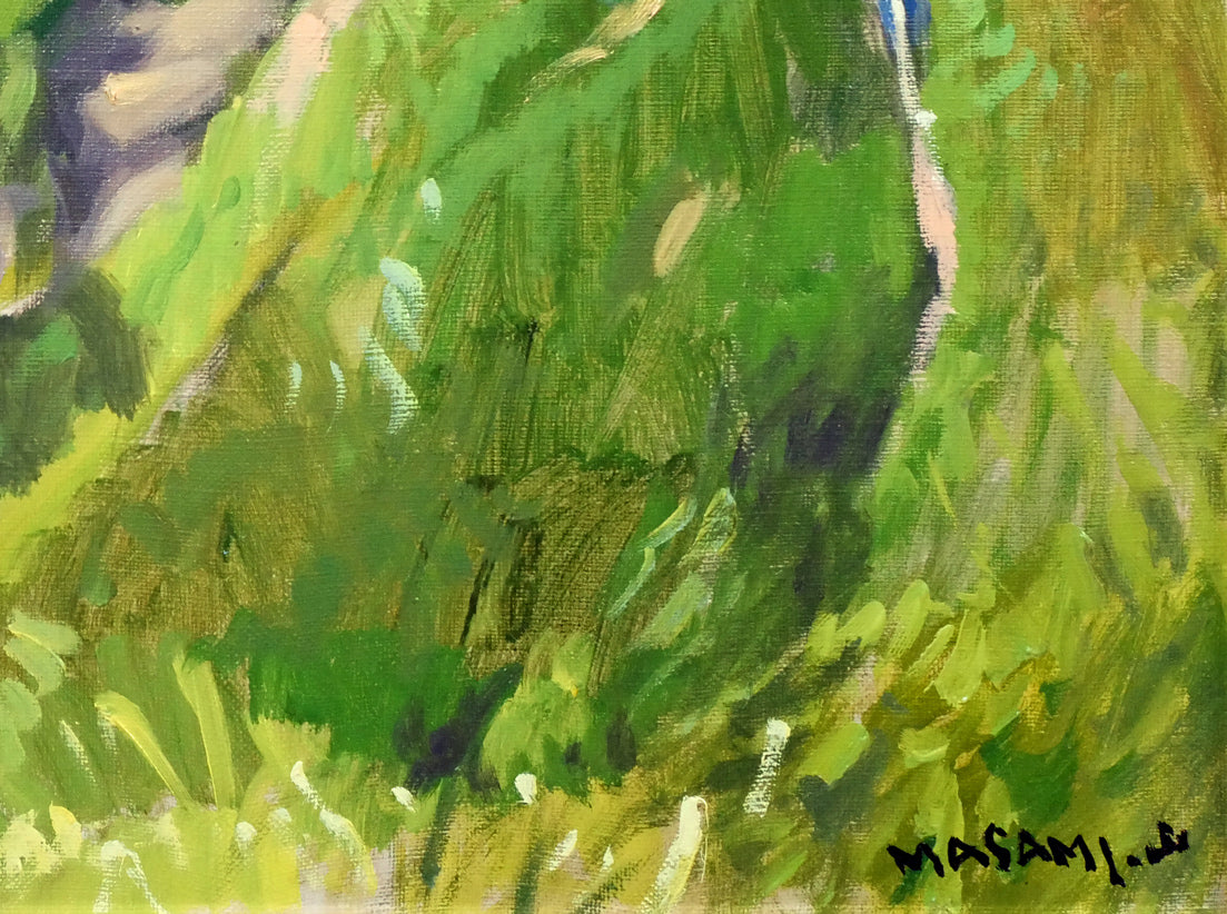 山岸正巳「古宇海岸夏」油絵・F6号　拡大画像4