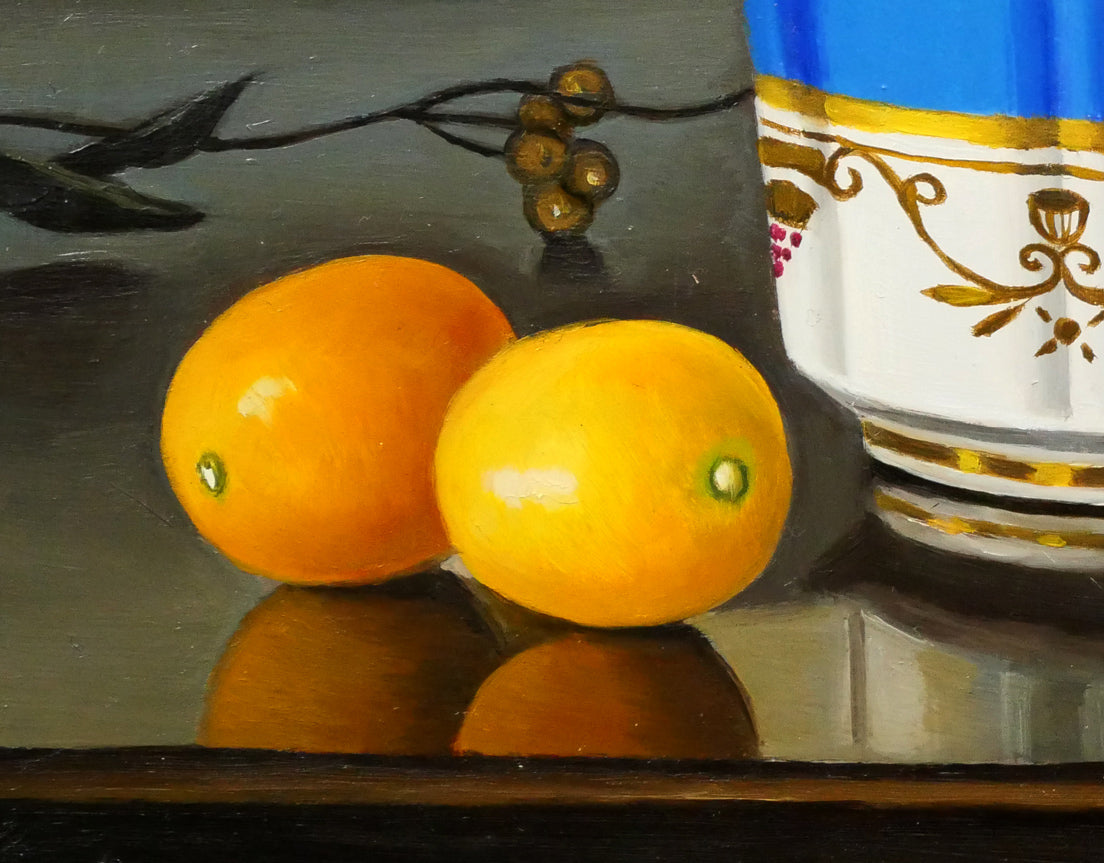 山口ひろみ「ぶどう　ルイ」油絵・F0号　拡大画像3