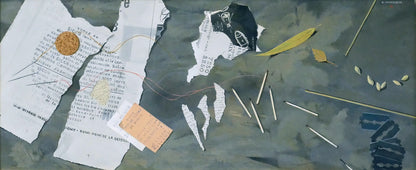 山口健智「3本の縫い針」油絵・仏変形10号　作品全体画像