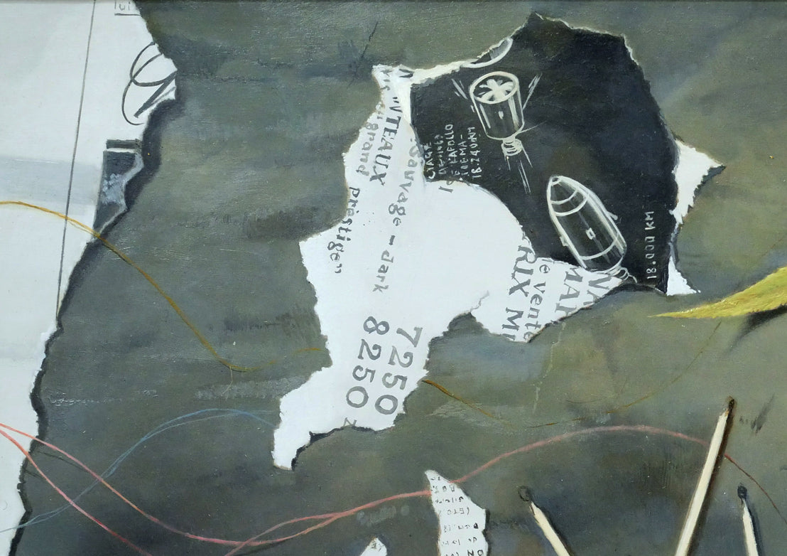 山口健智「3本の縫い針」油絵・仏変形10号　拡大画像2