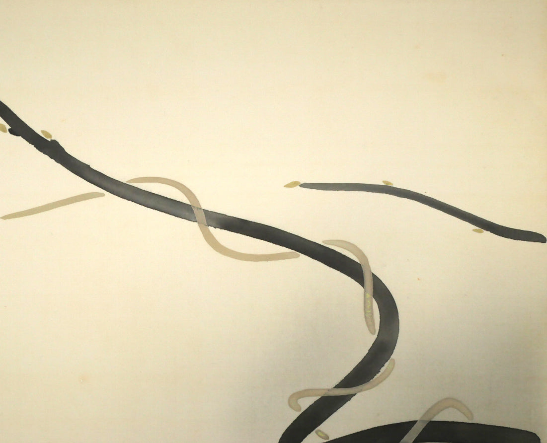 山口蓬春「浅春（カワセミ）」絹本彩色・10号大　拡大画像2