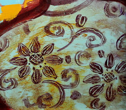 山本圭子「スペイン壺の花」油絵・F6号　拡大画像6