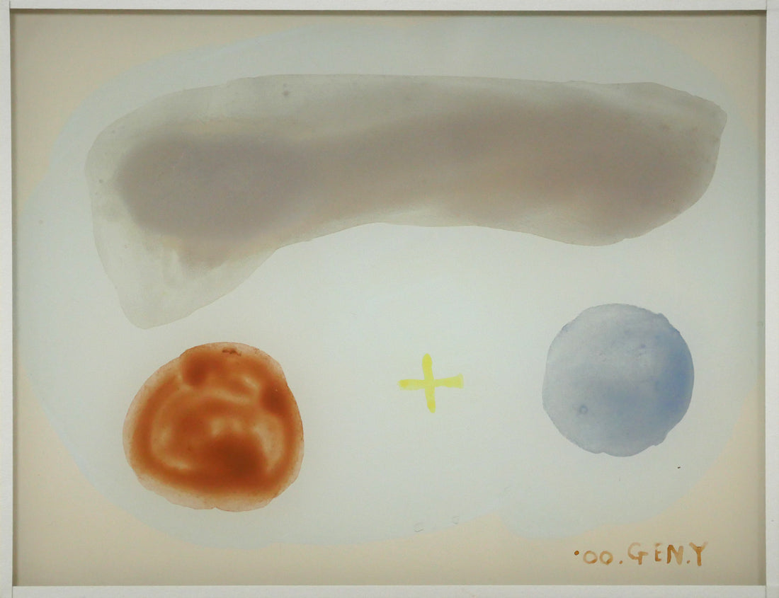 山中現「かたちの間」ガラス絵（10×13cm）　作品全体画像