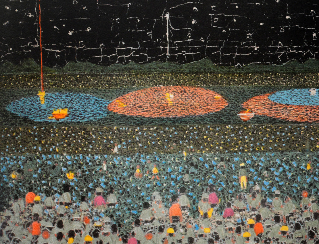 山下清「長岡の花火（大）」リトグラフ　拡大画像4