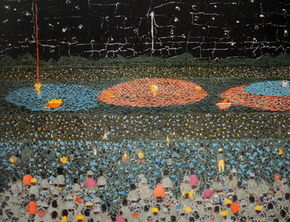 山下清「長岡の花火（大）」リトグラフ　拡大画像4