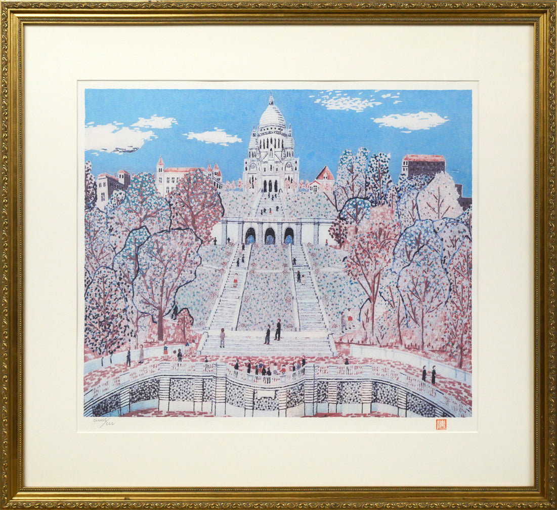 田中良「斜里岳」水彩画