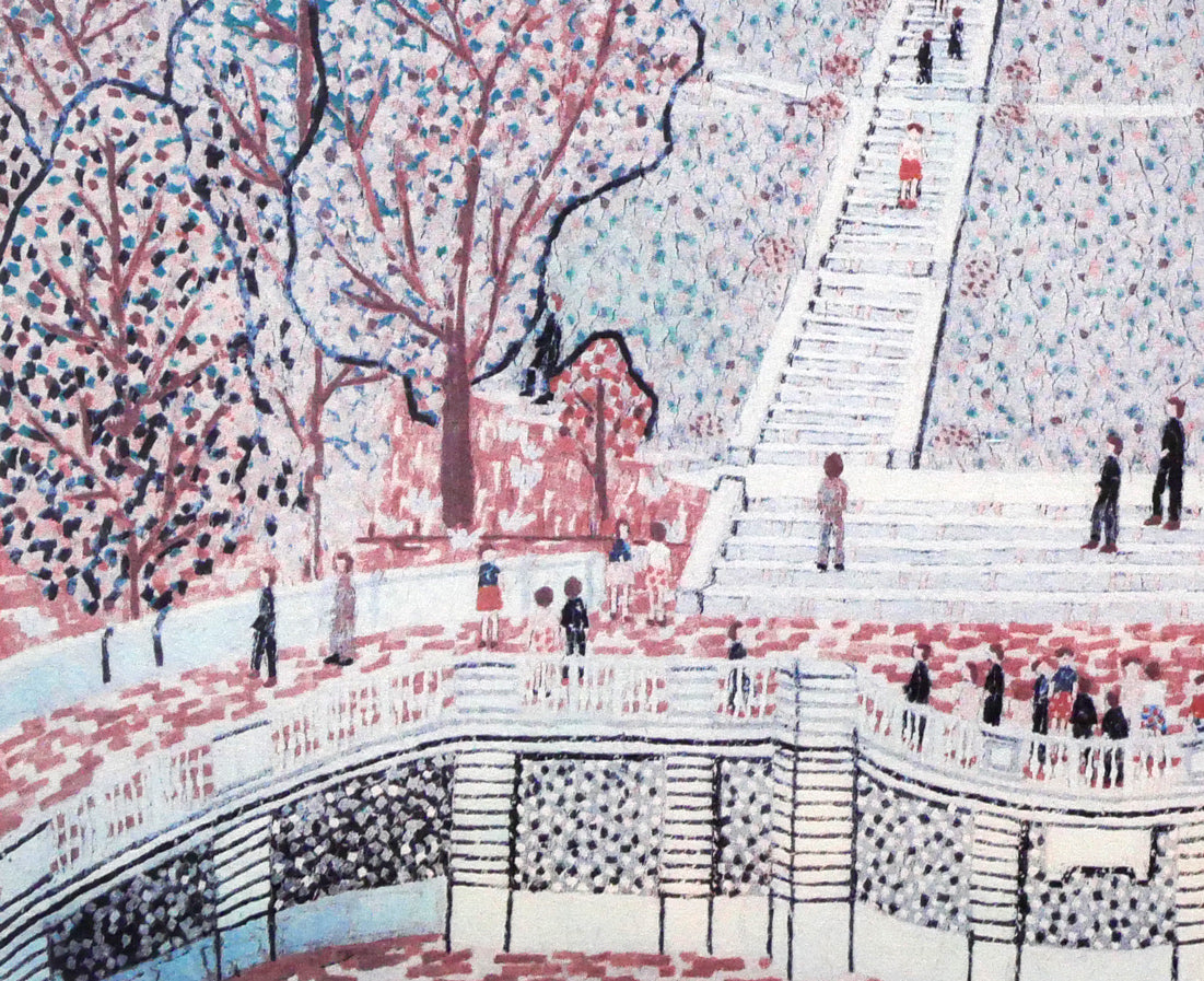 山下清「パリのサクレクール寺院」リトグラフ　拡大画像4