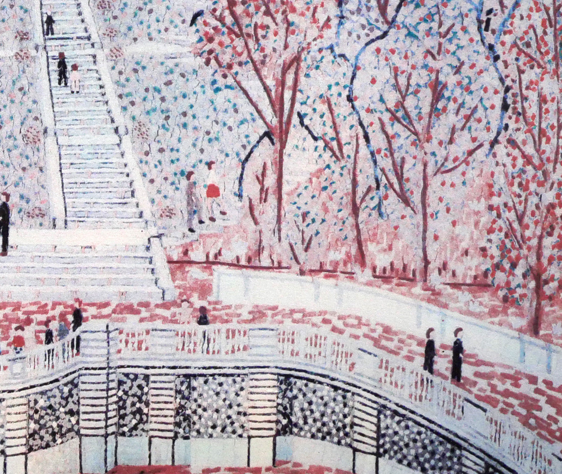 山下清「パリのサクレクール寺院」リトグラフ　拡大画像5