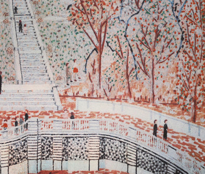 山下清「パリのサクレクール寺院」リトグラフ　拡大画像6