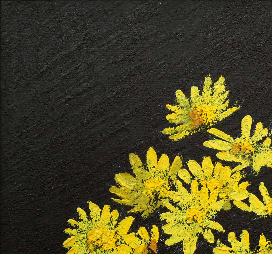 山崎貴稔「秋花」油絵・F4号　拡大画像1