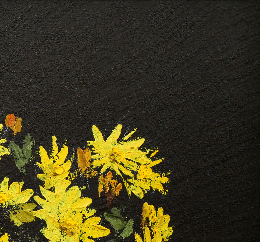 山崎貴稔「秋花」油絵・F4号　拡大画像2