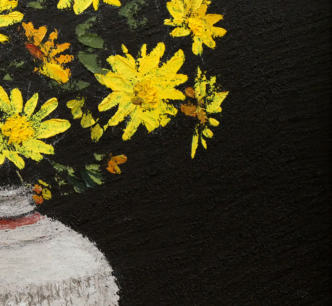 山崎貴稔「秋花」油絵・F4号　拡大画像4