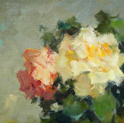 山崎翠祥「薔薇（1983年作）」油絵・F3号　拡大画像1