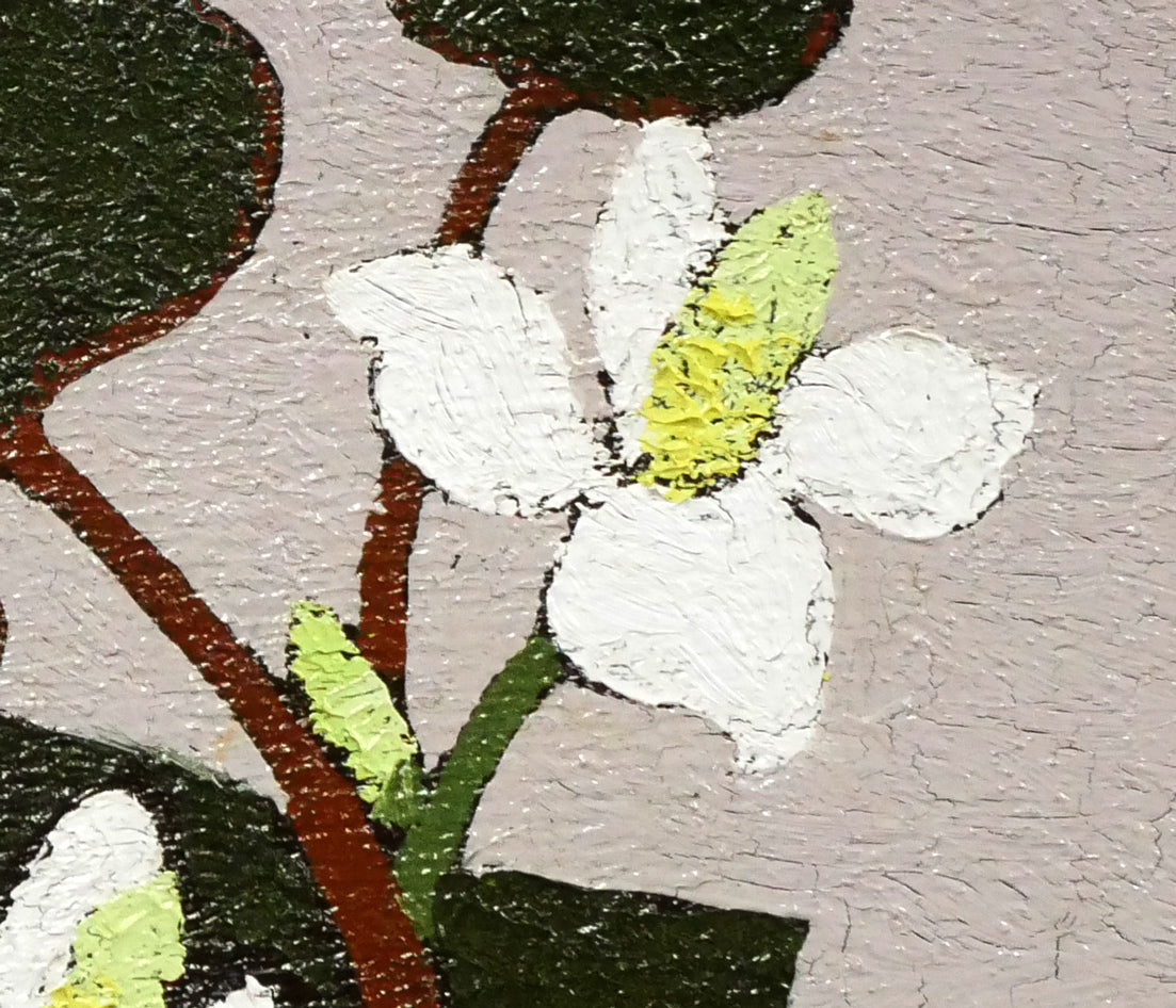 山崎貴稔「蕺草（ドクダミ）」油絵・SM　拡大画像3