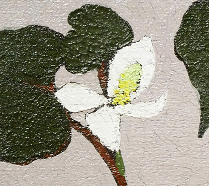 山崎貴稔「蕺草（ドクダミ）」油絵・SM　拡大画像4