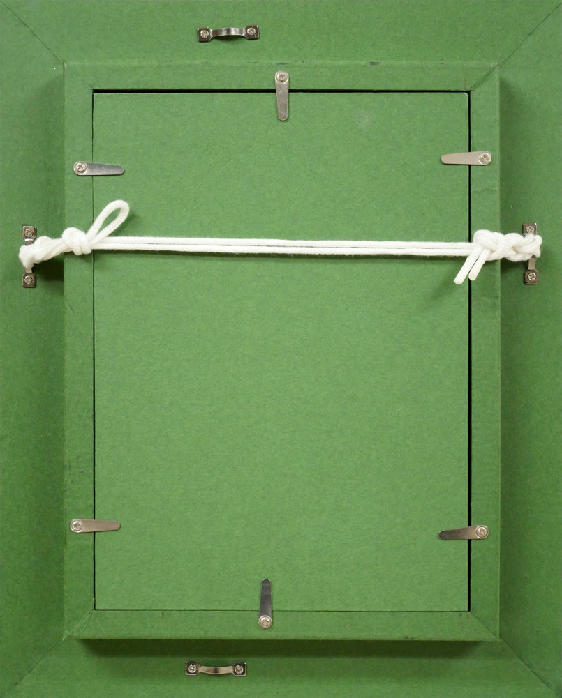 山崎貴稔「蕺草（ドクダミ）」油絵・SM　額縁裏側画像