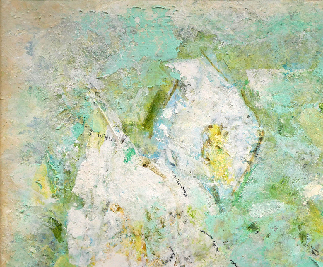 柳　悟（ヤナギ　サトル）「春（水芭蕉）」油絵・F3号　拡大画像1