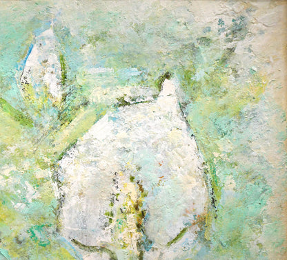 柳　悟（ヤナギ　サトル）「春（水芭蕉）」油絵・F3号　拡大画像2