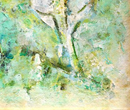 柳　悟（ヤナギ　サトル）「春（水芭蕉）」油絵・F3号　拡大画像4