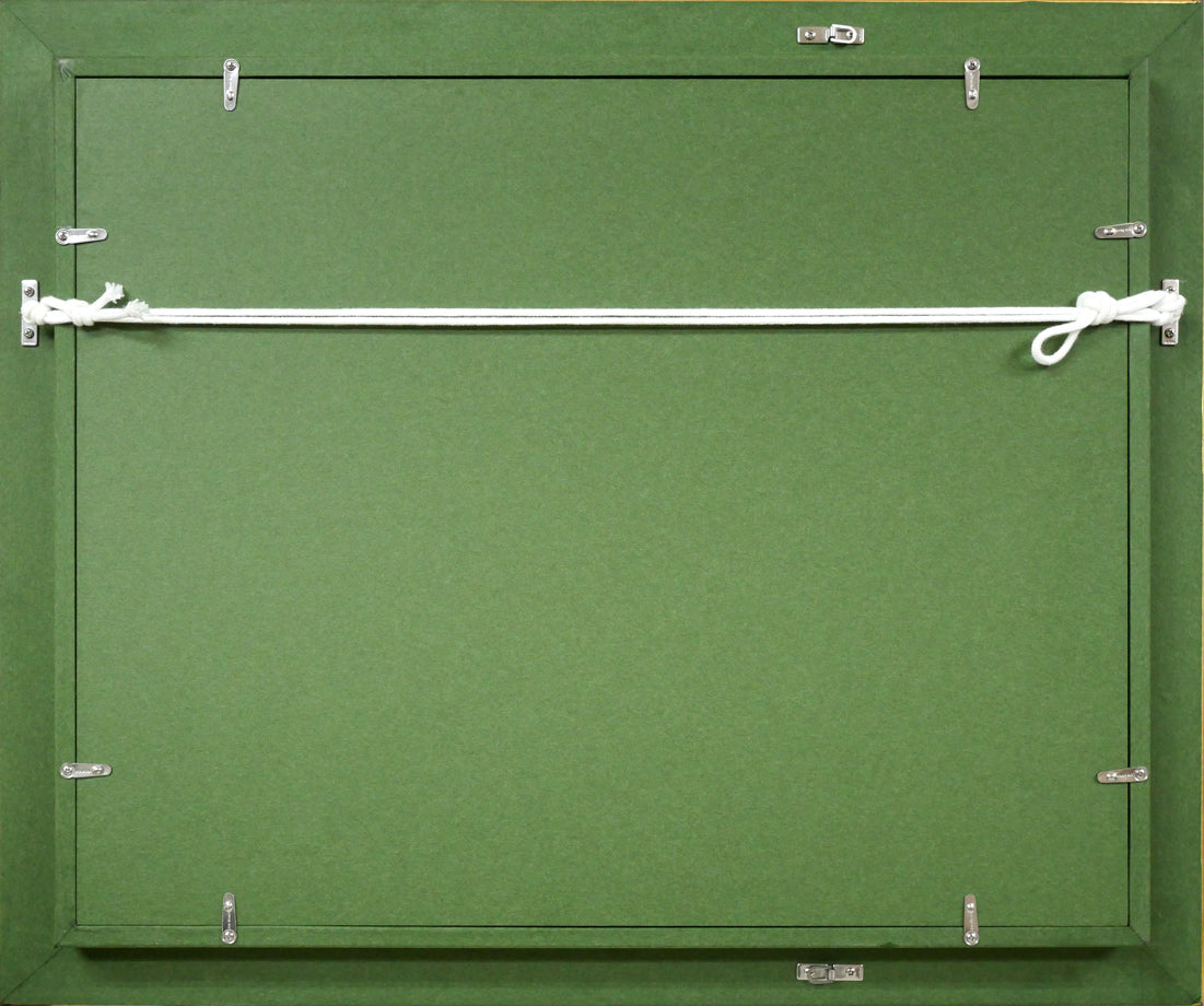 安田英明「牡丹」油絵・F6号　額縁裏側画像