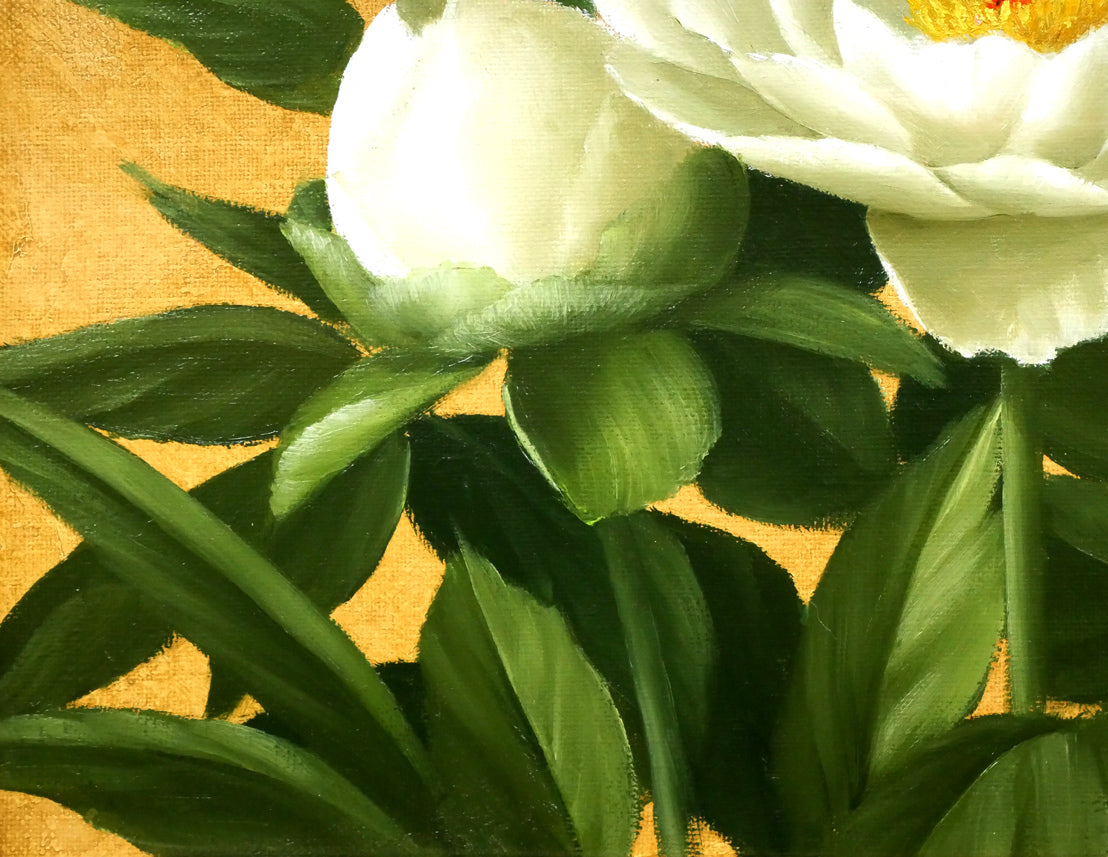 安田英明「牡丹」油絵・F6号　拡大画像3